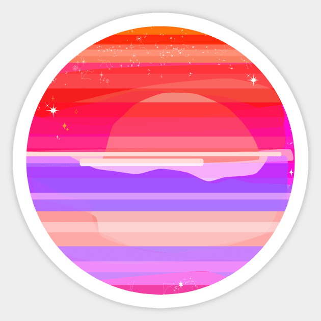 Orange Sunset Sticker by tanyazevallos